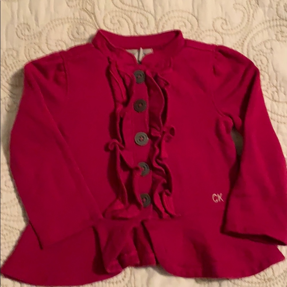 Fuchsia Calvin Klein sweatshirt cardigan
